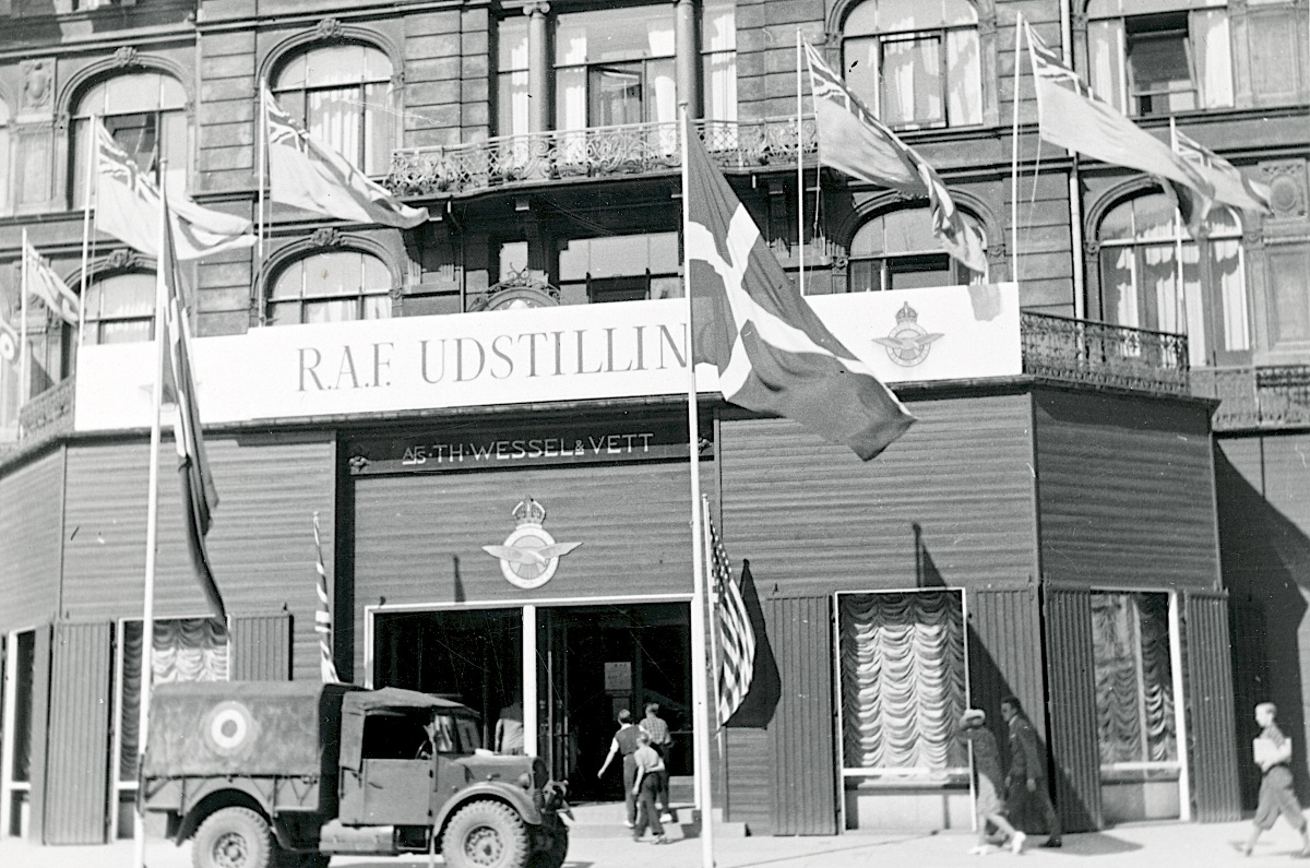 Prince Jacques was among the guests as the Royal Air Force exhibition in the department store <i>Magasin du Nord</i> opened officially on 23 June 1945. As in all Danish newspaper articles from this period, he was mistakenly identified as wearing his “RAF uniform” (Museum of Danish Resistance).