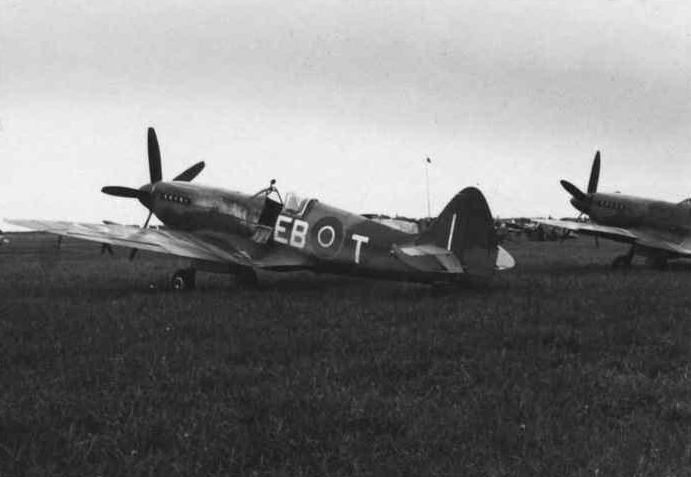 A 41 Squadron Spitfire XIV in Kastrup in  1945